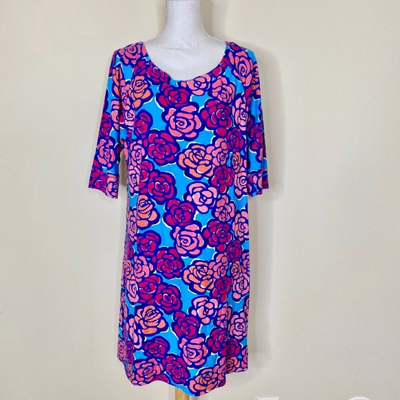 Lilly Pulitzer Dresses & Skirts - Lilly Pulitzer Blue Garden Rose T-Shirt Dress